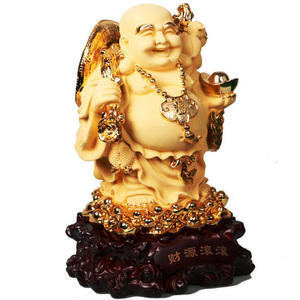 Statue de <span class=keywords><strong>bouddha</strong></span> chinois fengshui, grande statue de <span class=keywords><strong>bouddha</strong></span>, couleur or 24k, porte-bonheur - Product Image 2