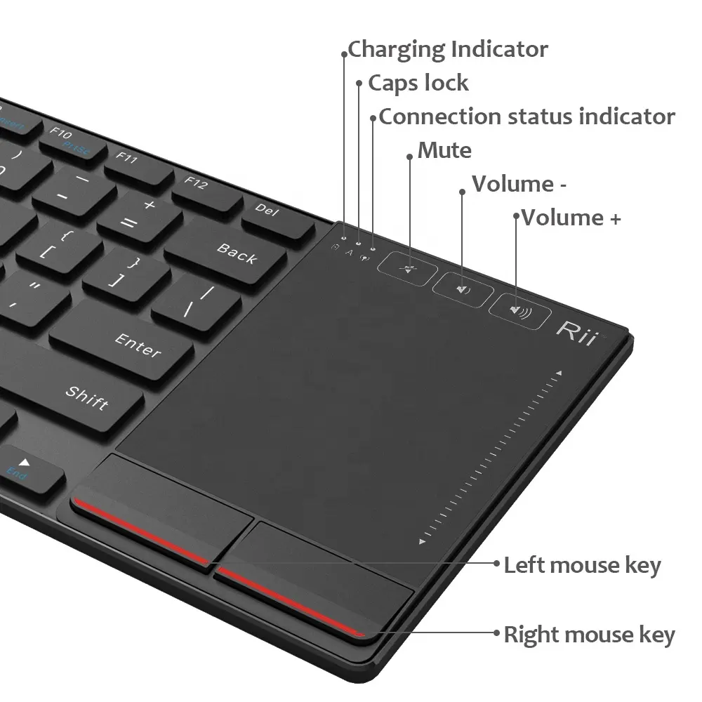 Triple plegable Mini BT teclado inalámbrico con Touchpad para Windows Android iOS Tablet PC teléfono inteligente