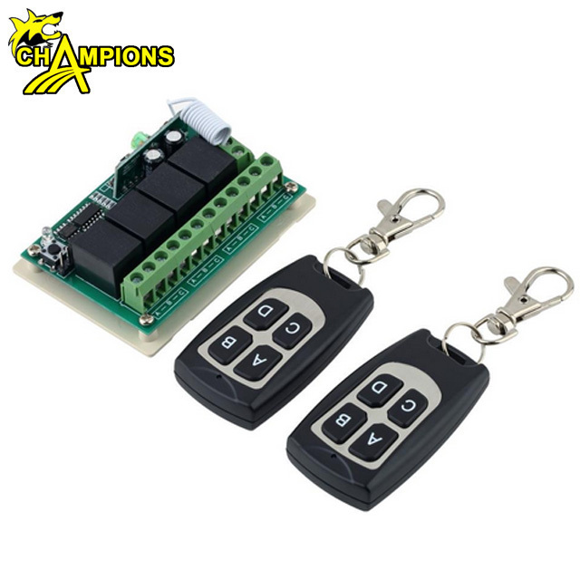 DC 12V 4CH Channel 433Mhz Wireless Remote Control Switch Integrated Circuit With 2 Transmitter DIY Replace Parts Tool Kit