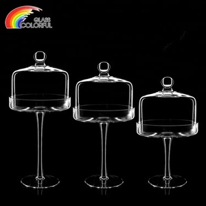 Yaratıcı INS tasarım kadeh şeklinde kullanımlık kek cam çanak kapak ile ev ve otel kullanımı için zarif yuvarlak desen - Product Image 2