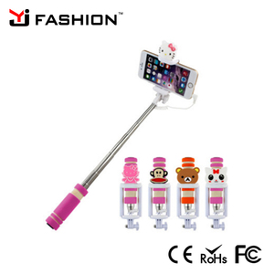 <span class=keywords><strong>2017</strong></span> Regalo de La Promoción hola gatito mini Plegable wired autofoto palillo Monopod autofoto palillo colorido de la historieta - Product Image 2