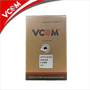 VCOM Cat5e <span class=keywords><strong>สาย</strong></span> LAN UTP 24AWG 4คู่สายอีเทอร์เน็ต CCA สำหรับระบบ<span class=keywords><strong>สาย</strong></span>เคเบิ้ลภายในบ้านสำนักงาน - Product Image 3
