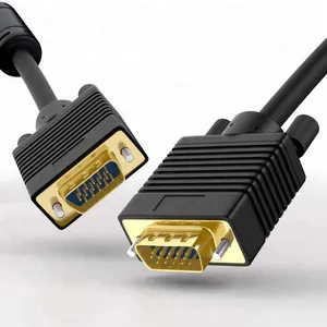 Kabel Monitor Komputer Panjang, VGA 15 Pin Kabel Ekstensi SVGA 1 1.5 1.8 2 3 5 8 10 12 15 20 25 30 50 Meter