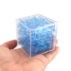 3D balance game children toy transparent plastic magic maze cube from China