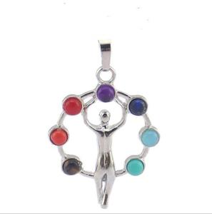 FPG001 Huilin Jewelry Pendentif de yoga avec symbole de puissance <span class=keywords><strong>Reiki</strong></span> Cho Ku Rei des 7 chakras, bijoux avec <span class=keywords><strong>symboles</strong></span> 3D, breloques en pierre, vente en gros - Product Image 5