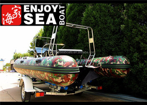Venta Especial 2025 Botes RIB Rígidos de Fibra de Vidrio con Casco de Camuflaje, Bote Inflable con Motor Fuera de Borda - Product Image 3