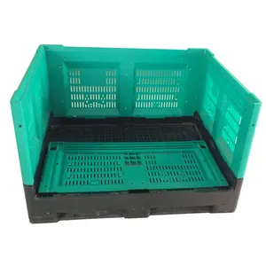 Vegetable and fruit cold storage collapsible plastic container pallet