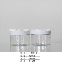Pot en plastique PET ambré de 120 ml, personnalisable avec un bouchon blanc/noir (sérigraphie/estampage à chaud), certifié ISO9001, lotion cosmétique gratuite