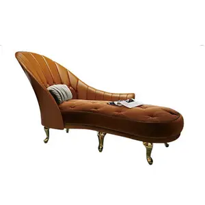 OE-FASHION 新经典木雕棕色 chaise longue 沙发