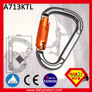 Mousqueton en aluminium anodisé de sécurité 25KN certifié CE UIAA 96g Twist Lock pour l'escalade en montagne - Product Image 3
