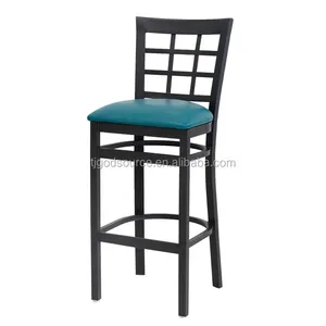 Restaurant Metal Chair Metal Restaurant Used Dining Bar Stool High Chair With Vinyl Seat