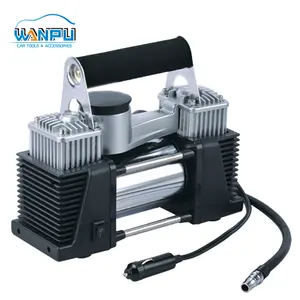 Professional Factory Wholesale 12V Double Cylinder 4m Coiled Hose Inflator Air Pump Car Compressor