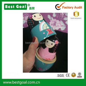 Muñeca Matrioshka Hecha a Mano, Juguetes de Madera, Muñecas Rusas Apilables, Niña <span class=keywords><strong>Japonesa</strong></span> - Product Image 3