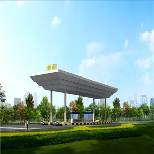 Space Frame Prefab Steel Structure Gas Station Construction