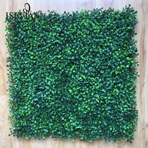 Iseviano a prova di UV artificiale verde chiaro milano foglia recinzione copertura siepe erba artificiale recinzione parete bosso artificiale - Product Image 2