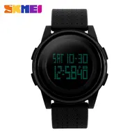 Relógio digital fino unissex, relógio digital colorido plástico transparente e impermeável para homens e mulheres, skmei 1206