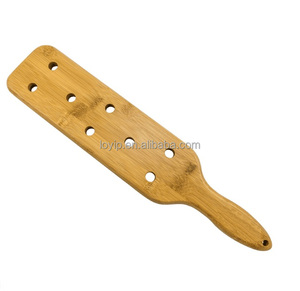 Jouet sexuel SM Bondage, pagaie en bambou pour fessées avec trous d'aération, pagaie pour adultes en bambou pour flirter, esclave, avec finition lisse - Product Image 2