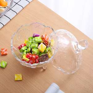 Wholesale Round Smooth Wedding Candy Box Gift Candy Glass <strong>Cookie</strong> <strong>Jar</strong> Bowl Glass Storage <strong>Jar</strong> - Product Image 3