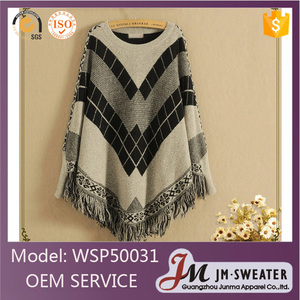 Lâche élégant personnalisé coton pull femme dames tricoté laine pull <span class=keywords><strong>Poncho</strong></span> avec gland pull - Product Image 4