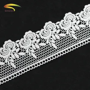 wholesale custom broderie dentelle type chemical edging lace trimming applications for elegant dresses