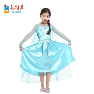 Hot Sale Sexy Anak-anak Karnaval Pesta Cosplay Putri Elsa Kostum Frozen Elsa Indah untuk Gadis Kostum