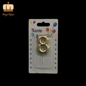 Bougies d'or de numéro d'anniversaire de cire de paraffine 100% finement traitées - Product Image 3
