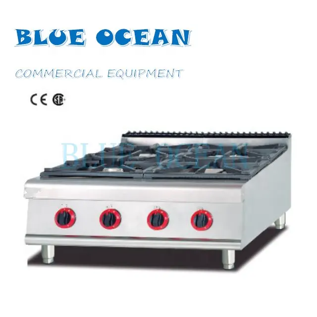Commercio all'ingrosso blu oceano commerciale 4 bruciatori attrezzatura da cucina forno a gas desktop da cucina
