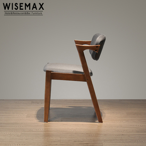 WISEMAX FURNITURE Vendita Calda Sedie da Pranzo Design Giapponese a Forma di Z, Sedie in Legno Imbottite in Tessuto per Ristorante Senza Braccioli - Product Image 2