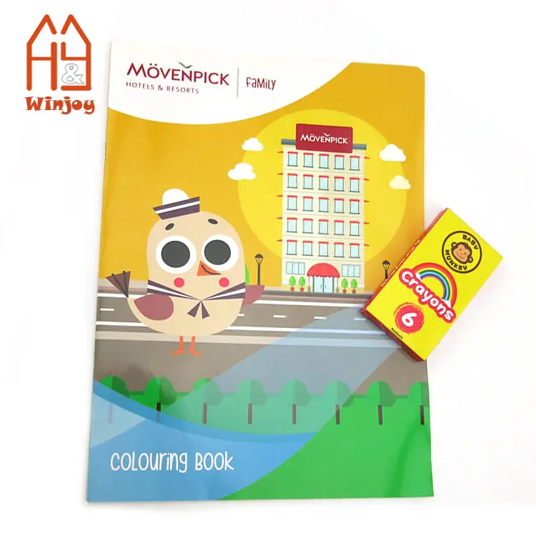 Kids A4 Drawing Coloring Books And Crayon Set Activity Custom Printing