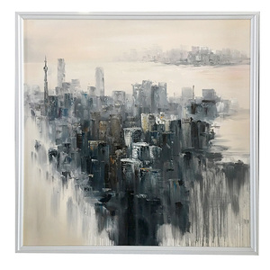 Toile d'art en gros pour hôtels, paysage urbain, art mural <span class=keywords><strong>abstrait</strong></span>, <span class=keywords><strong>peinture</strong></span> à l'huile moderne sur toile de bâtiment - Product Image 1