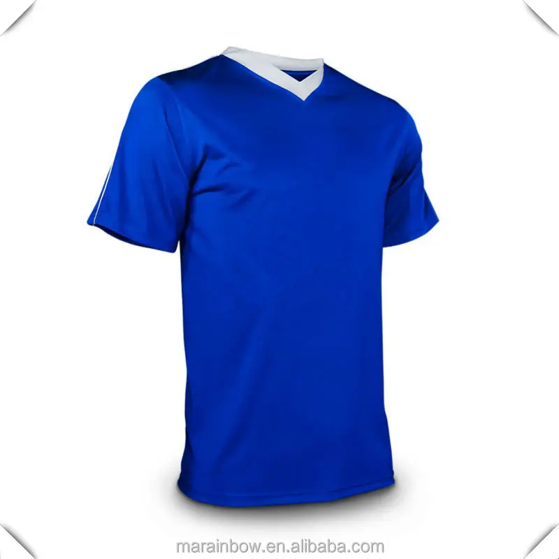 2021 Groothandel Nieuwe Custom Mens Polyester Voetbal Jersey Contrast Kleuren V-hals Plain Ontwerp Voetbal Uniformen Voetbal Truien