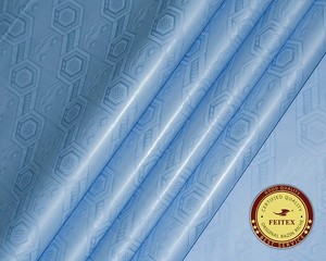 2017 Sky Blue Latest Design Guinea Brocade Styles <strong>Sewing</strong> <strong>Material</strong> for Women African Bazin Clothes Wholesale Fabric - Product Image 3