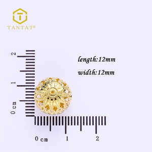 12 millimetri di STILE DELL'ANNATA SOLIDO OTTONE GREZZO FILIGRANA BEAD - Product Image 2