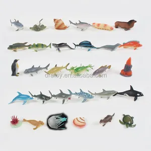 Custom Hot Selling 30 Designs Pvc Interessant Mini Oceaandier Speelgoed Kind Educatief Realistisch Assortiment Zeedieren Modellen