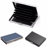 Portefeuille de voyage fin en acier inoxydable avec protection RFID pour homme, porte-cartes de crédit et d'identité