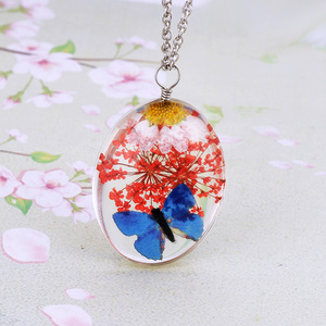 Handmade DIY Resin <strong>Pressed</strong> Real <strong>Flower</strong> Pendant Jewelry Dry <strong>Flower</strong> <strong>Necklace</strong> - Product Image 1