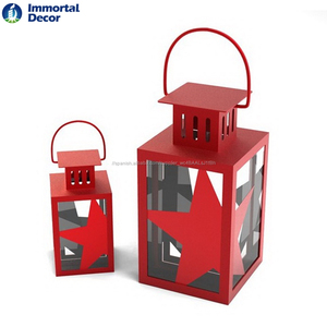 Color rojo <span class=keywords><strong>casa</strong></span> en forma de metal vela para la decoración casera - Product Image 3