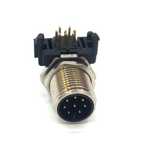 Chất Kết Dính Thông Tư Nối M12 Nam 8P Phải Angled PCB Loại IEC 61076-2-101 Front Panel Núi Trung Quốc Nhà Máy - Product Image 2