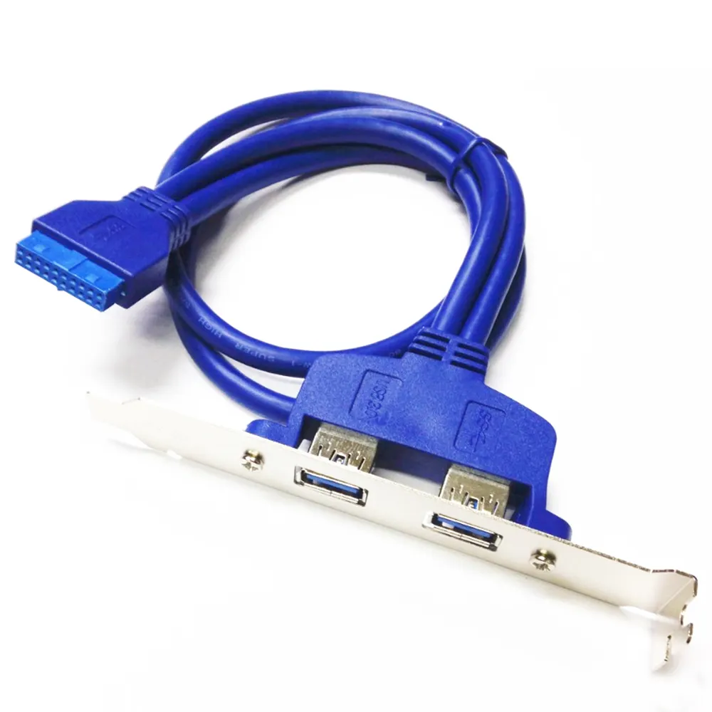 Máy Tính PCI 20 Pin Header Đến 2 Cổng USB 3.0 Một Bộ Chuyển Đổi Cáp Nữ Có Giá Đỡ