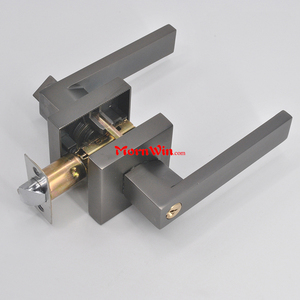 Serrure tubulaire brillante à <span class=keywords><strong>levier</strong></span>, serrure de <span class=keywords><strong>porte</strong></span> tubulaire carrée et gris, pour chambre à coucher et salle de bains - Product Image 6