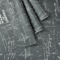 Papier peint vinyle pour salle d'étude, style nostalgique, tableau noir, formules de calcul et modèles, divers motifs de graffiti