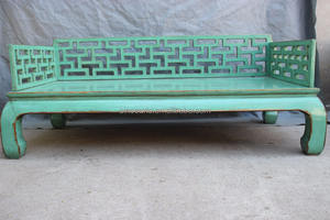 أثاث منزلي كلاسيكي على الطراز الصيني، كرسي طويل، أريكة منحوتة مطلية من الخشب الصلب بتصميم عتيق - Product Image 5