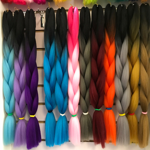Extensions de cheveux synthétiques pour tresses boîte en crochet DIY, 24 pouces, 100g, vente en gros, cheveux ombrés, tresses jumbo, accessoires pour cheveux - Product Image 2
