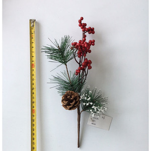 Triumsky-púas de pino Artificial pequeñas, agujas de pino de bayas de estimulación, adornos de flores de bayas rojas para flores de Navidad - Product Image 2