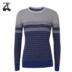 Hombre cuello redondo acrílico algodón <span class=keywords><strong>jersey</strong></span> <span class=keywords><strong>jacquard</strong></span> suéter de <span class=keywords><strong>punto</strong></span> con manga larga - Product Image 1