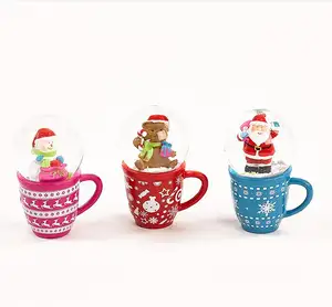 christmas glass ball polyresin craft gift coffee cup base water ball music box