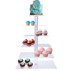 2024 Groothandel Nieuwe Stype Acryl Cake Stand 3 Tier Houder Voor Verjaardag Huwelijksfeest Baby