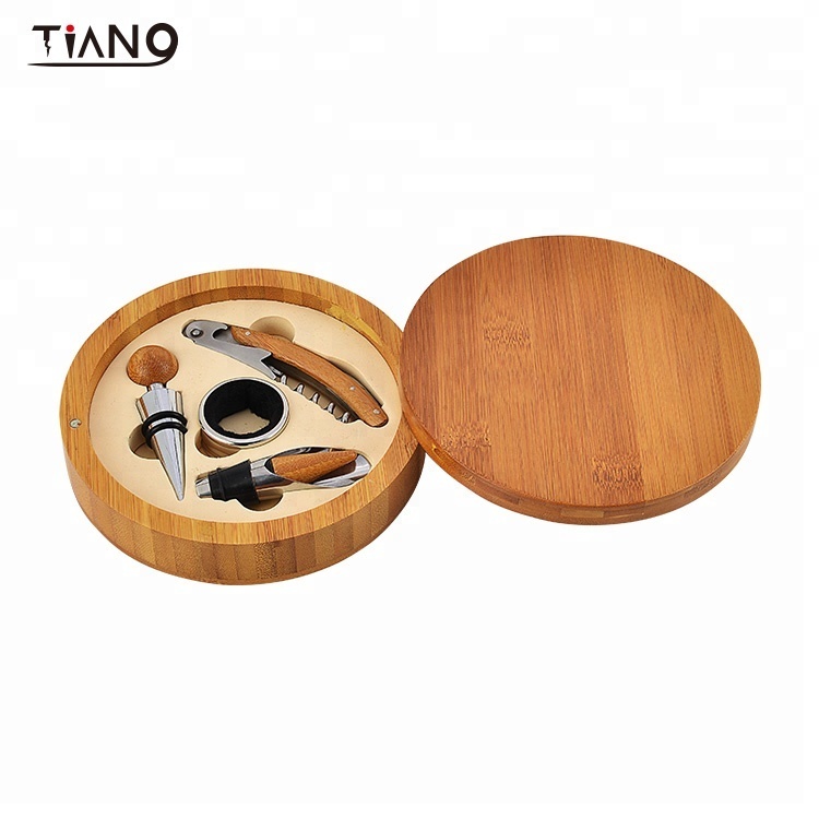 set da vino in bambù