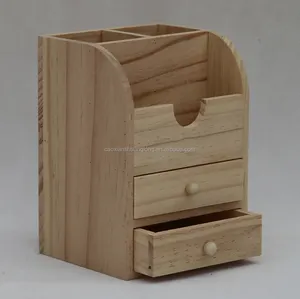 Mini boîte à bijoux en bois inachevé, fait à la main, commode à tiroirs