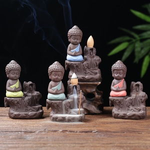 Ceramic Porcelain Buddha <strong>Incense</strong> <strong>Burner</strong> Backflow Tower <strong>Cones</strong> Sticks Holder - Product Image 2